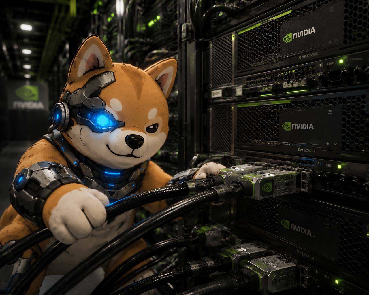 Artificial Inu plugging into NVIDIA servers